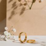 Gold flat wedding bands miniaturka 1