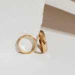 Gold faceted wedding bands miniaturka 1