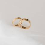 Gold wide hammered wedding bands miniaturka 1