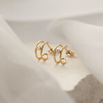 Gold infinity 03 earrings with diamonds miniaturka 2