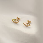 Gold infinity 06 earrings with diamonds miniaturka 2