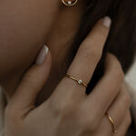 Gold infinity 02 ring  with diamond miniaturka 1