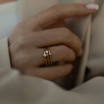 Gold infinity 02 ring  with diamond miniaturka 2