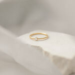 Gold infinity 02 ring  with diamond miniaturka 3