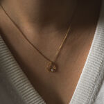 Gold infinity 02 necklace with 0.06 ct diamond miniaturka 1