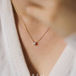 gold infinity 04 necklace with 0.5 diamond miniaturka 1