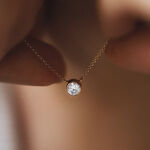 gold infinity 04 necklace with 0.5 diamond miniaturka 2