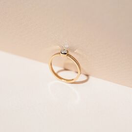 Unique handcrafted Trust - gold engagement ring with diamond
