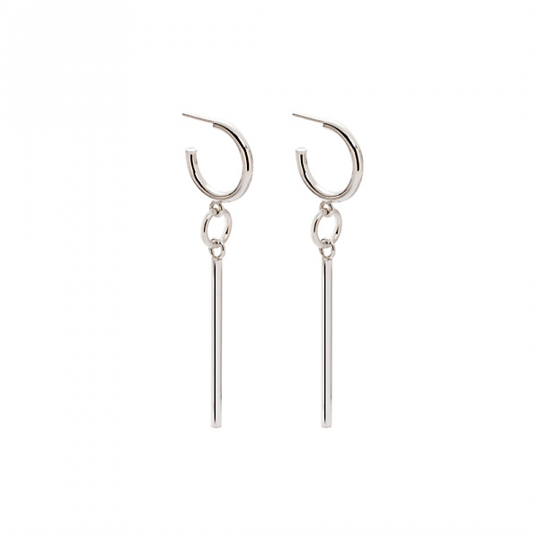 Silver bold 01 silver earrings