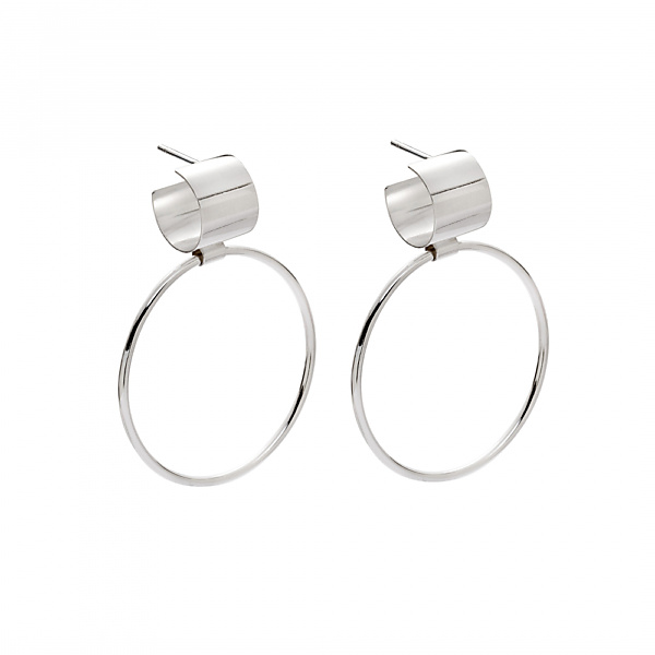 Silver bold 09 silver earrings