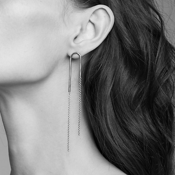 Silver bold 11 silver earrings