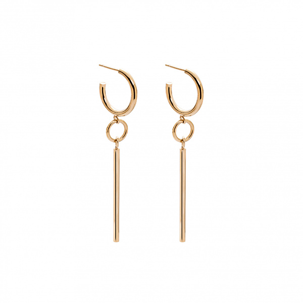 Gold bold 01 earrings - 14ct gold
