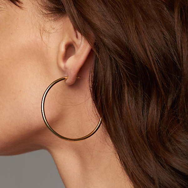 Gold bold 07 earrings - 14ct gold