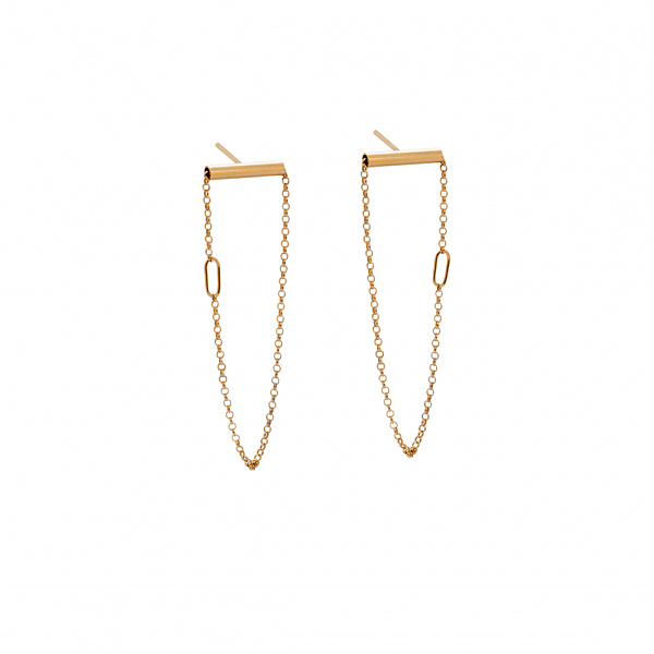 Gold bold 08 earrings - 14ct gold