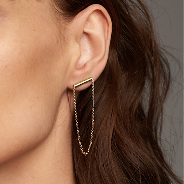 Gold bold 08 earrings - 14ct gold