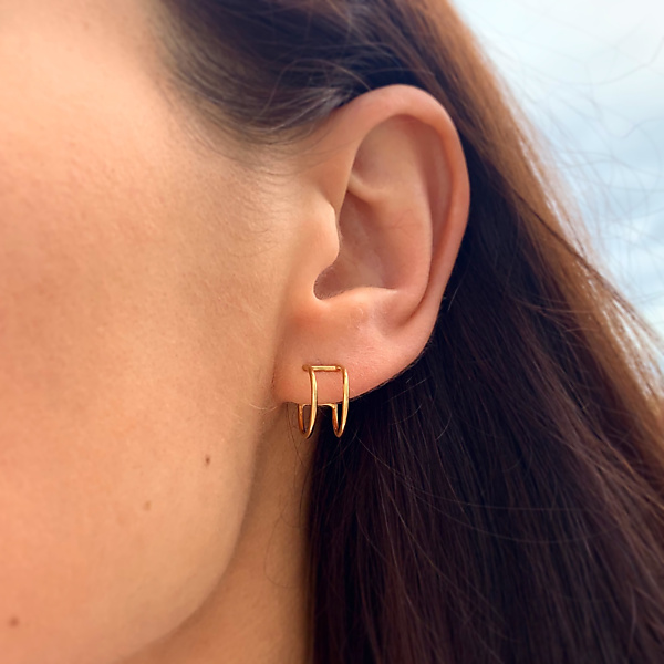 Złocone kolczyki essentials gold