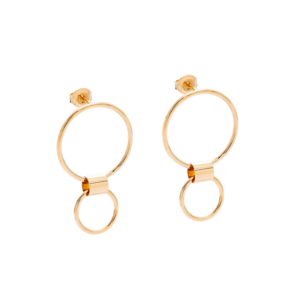 Złocone kolczyki hoops 01 gold