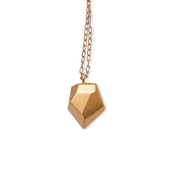 Goldplated amulet one gold necklace