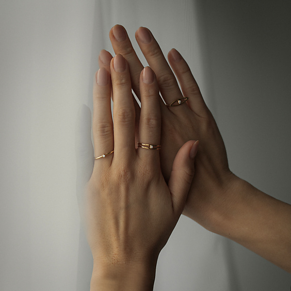 Gold infinity 06 ring with diamond