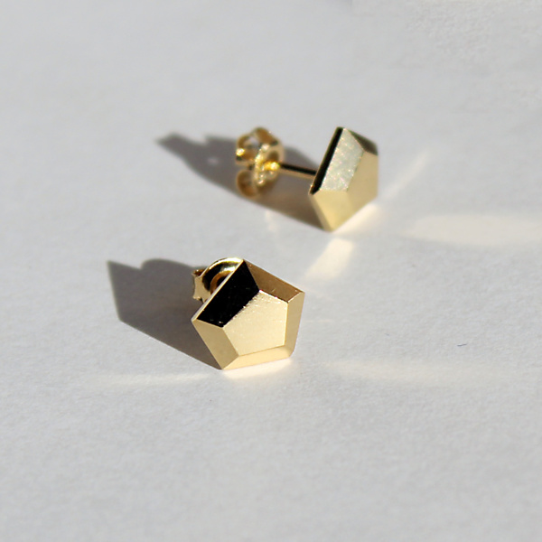 Goldplated uncut earrings gold