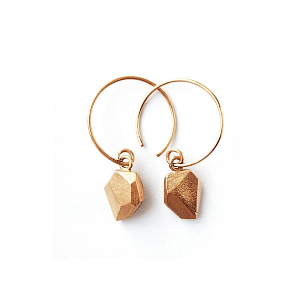 Goldplated uncut 2 earrings gold