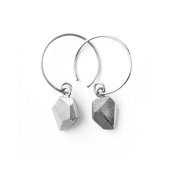 Silver uncut 2 earrings