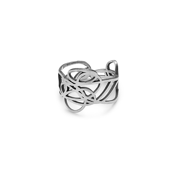 Silver scribble ring