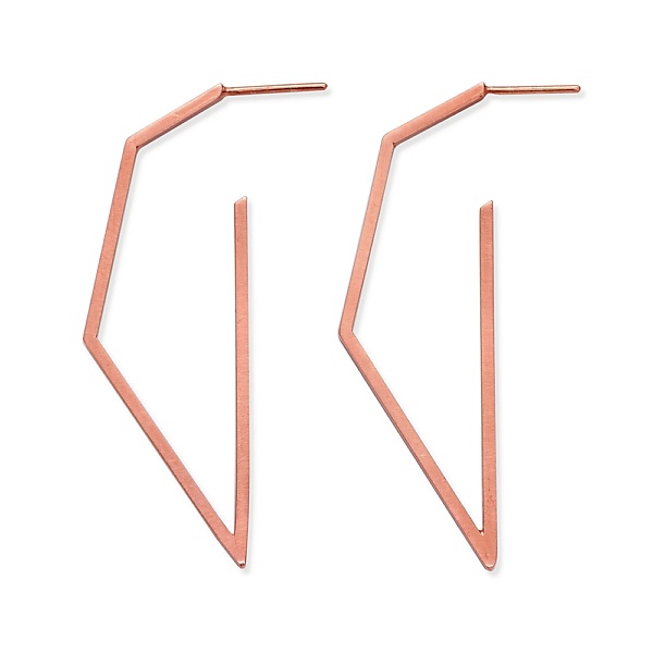 Goldplated subtle no2 earrings rosegold