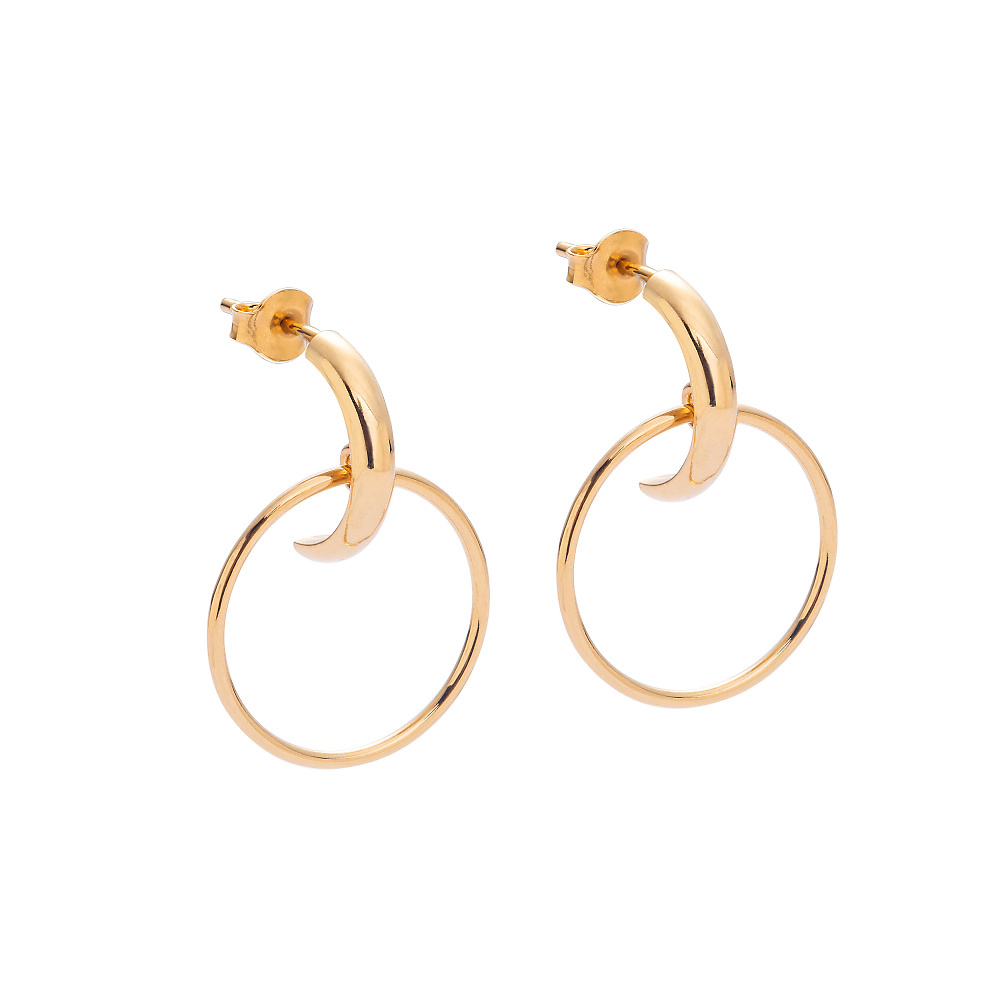 moon 03 gold earrings - ręcznie wykonana bezkompromisowa biżuteria