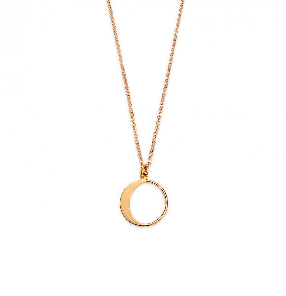 moon 01 gold necklace - ręcznie wykonana bezkompromisowa biżuteria