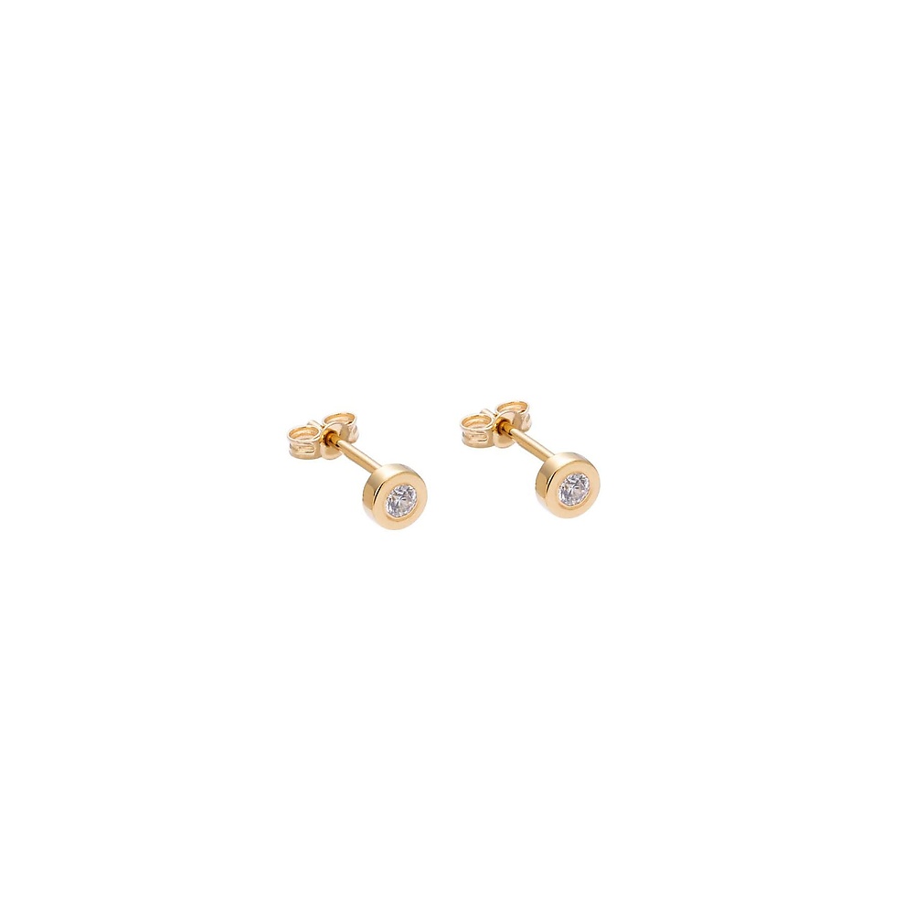 Gold infinity 01 earrings with diamonds