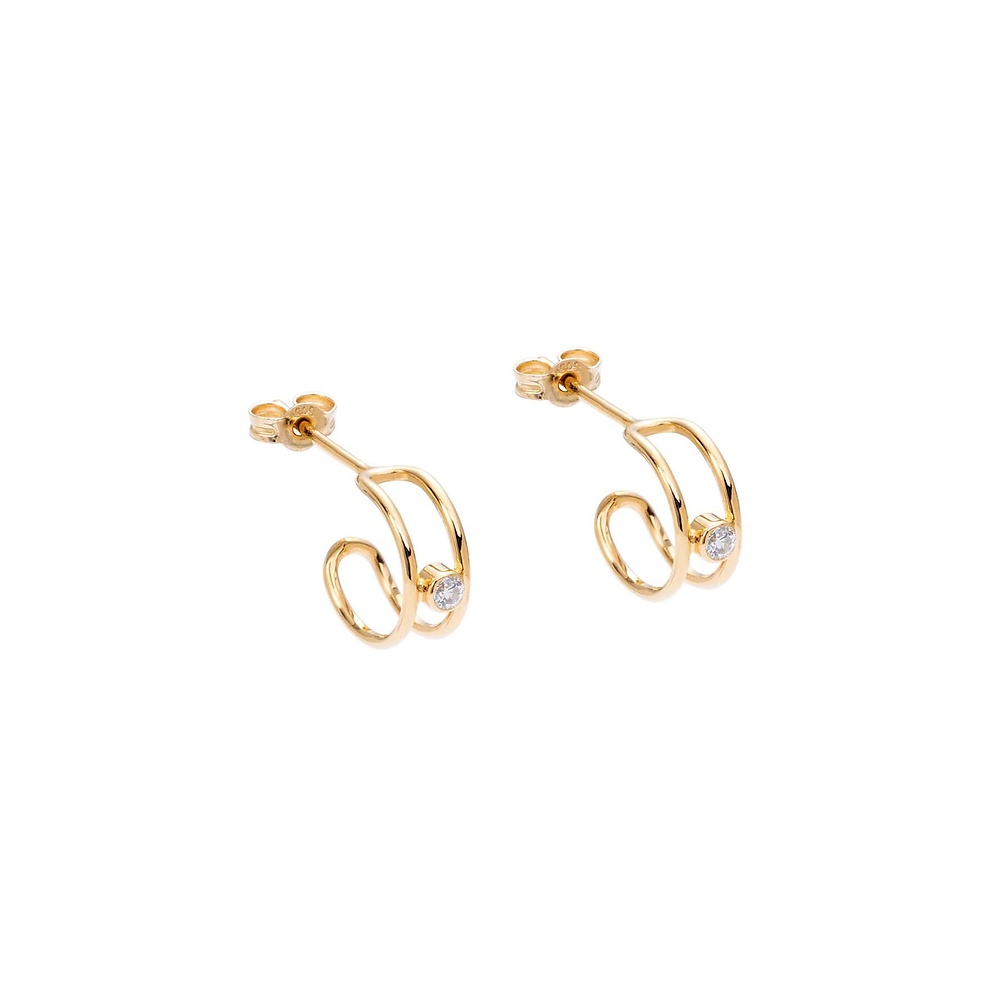 Gold infinity 03 earrings with diamonds