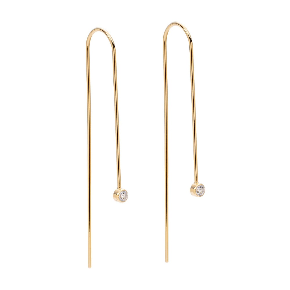 Gold infinity 04 earrings with diamonds