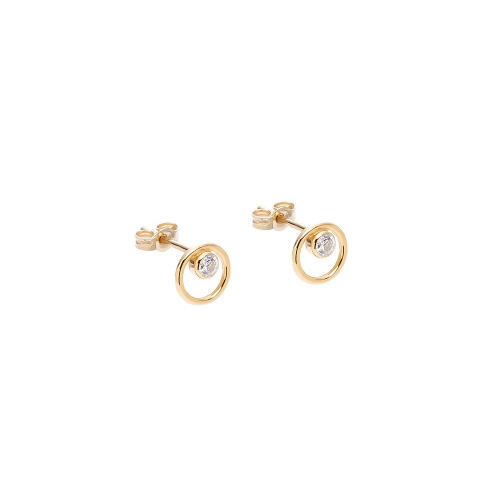 Gold infinity 05 earrings with diamonds