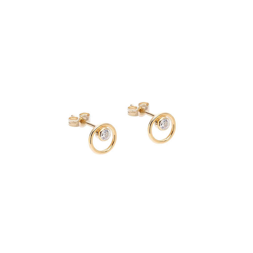 Gold infinity 05 earrings with diamonds - ręcznie wykonana bezkompromisowa biżuteria
