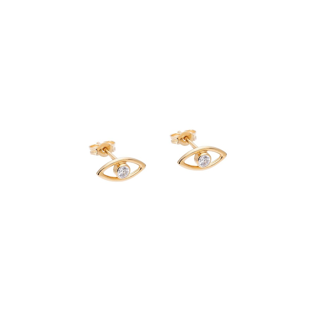 Gold infinity 06 earrings with diamonds