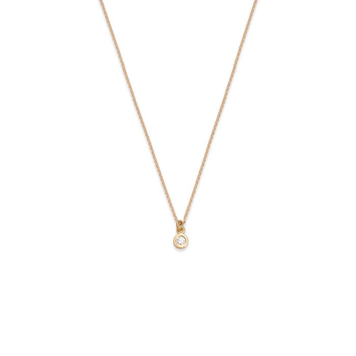 Gold infinity 01 necklace with diamond