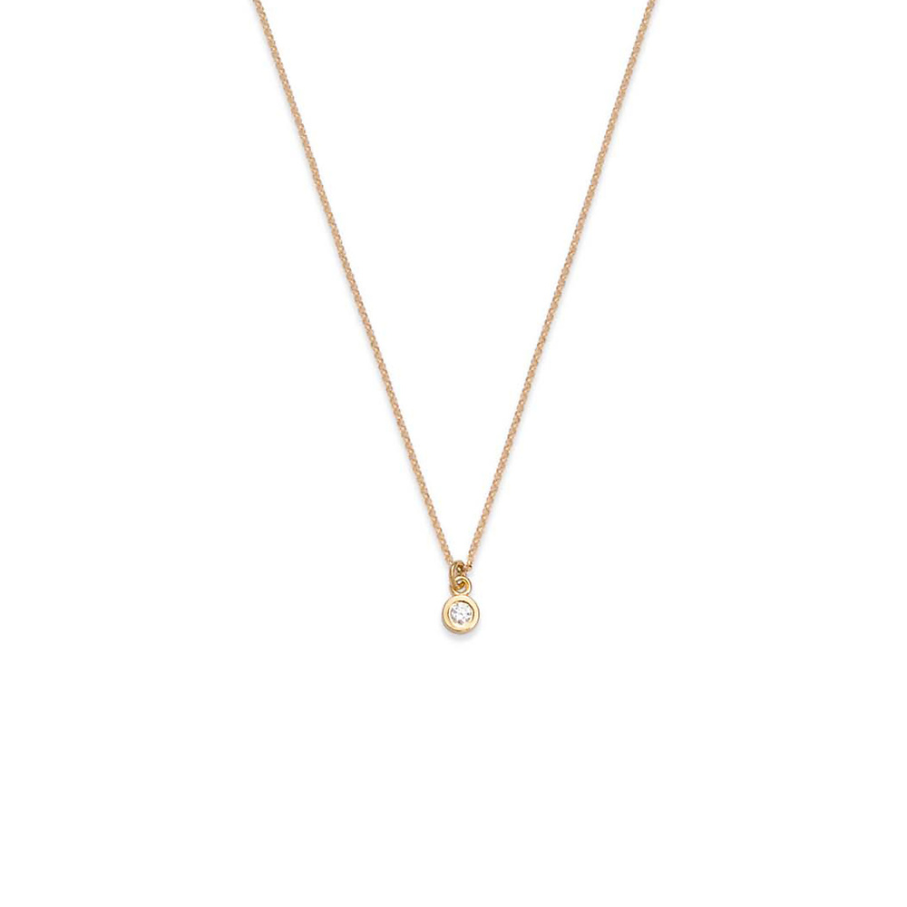 Gold infinity 01 necklace with diamond - ręcznie wykonana bezkompromisowa biżuteria