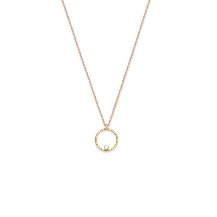Gold infinity 02 necklace with diamond