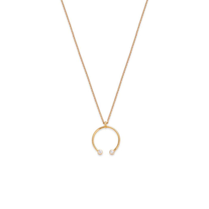 Gold infinity 03 necklace with diamonds