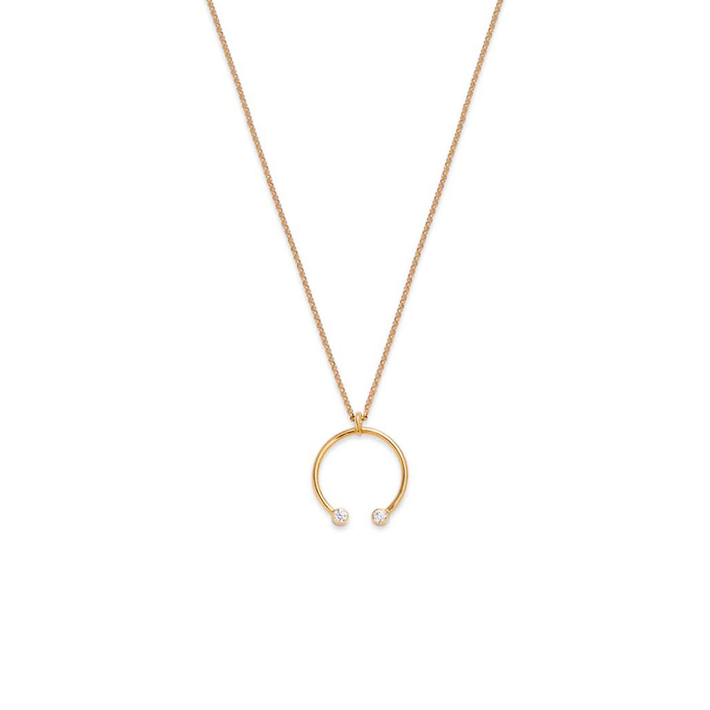 Gold infinity 03 necklace with diamonds