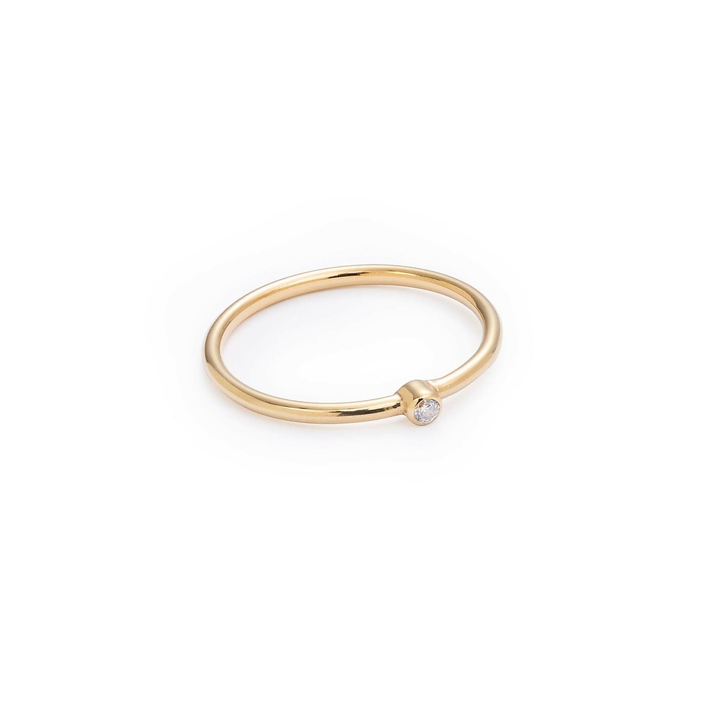 Gold infinity 01 ring with diamond - ręcznie wykonana bezkompromisowa biżuteria