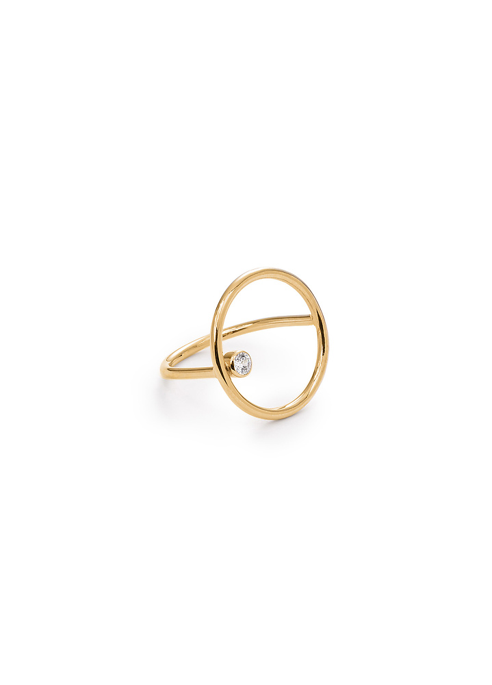 złoty pierścionek z brylantem 0.11 ct infinity 07 - ręcznie wykonana bezkompromisowa biżuteria