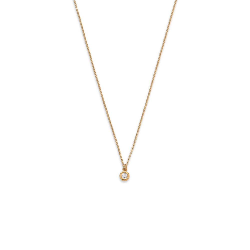 infinity 01 gold necklace with 0.11 ct diamond - ręcznie wykonana bezkompromisowa biżuteria