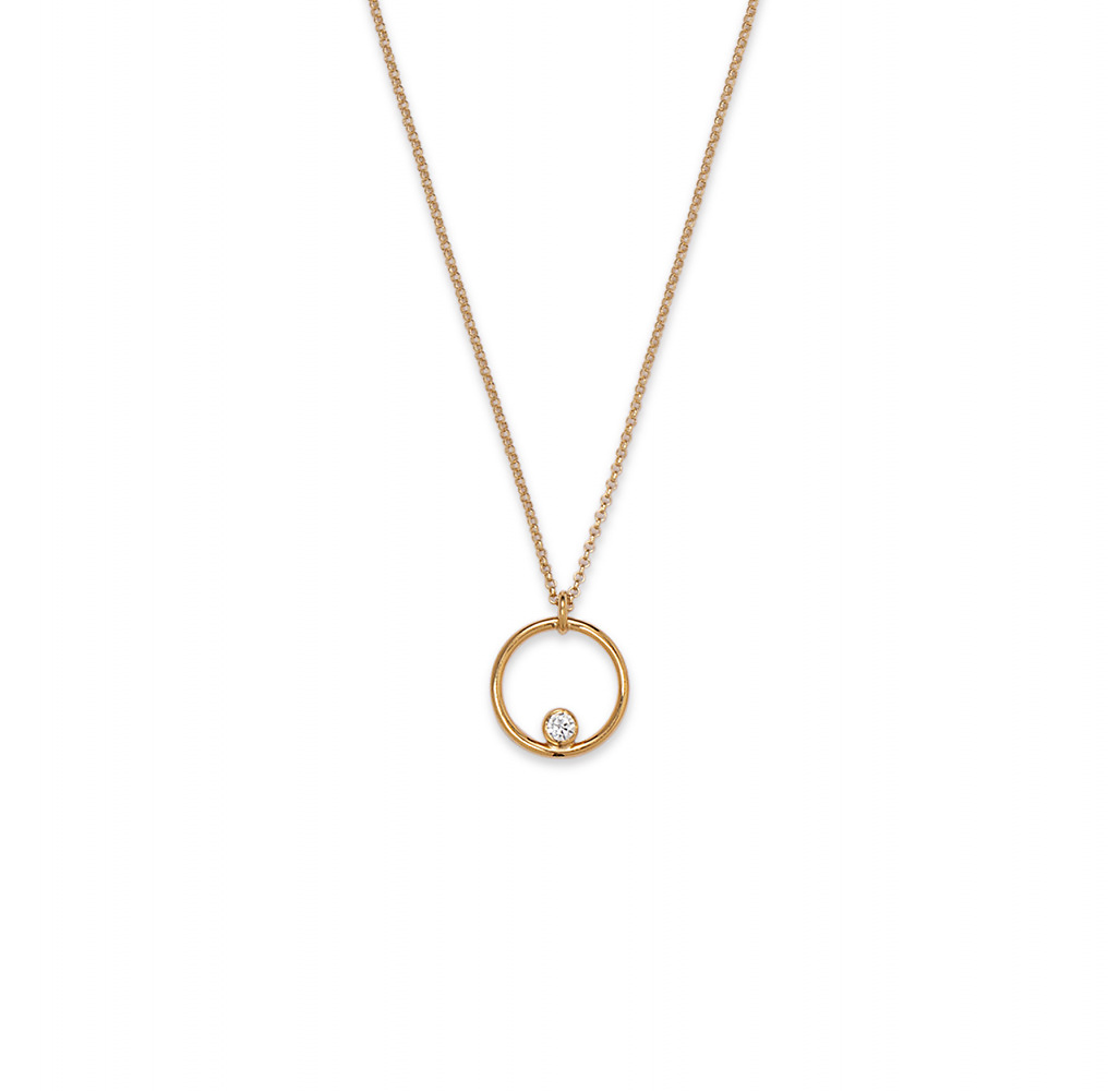 Gold infinity 02 necklace with 0.06 ct diamond - ręcznie wykonana bezkompromisowa biżuteria