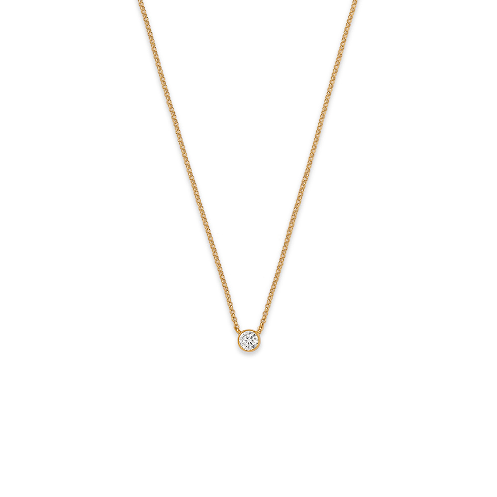 gold infinity 04 necklace with 0.16 diamond - ręcznie wykonana bezkompromisowa biżuteria