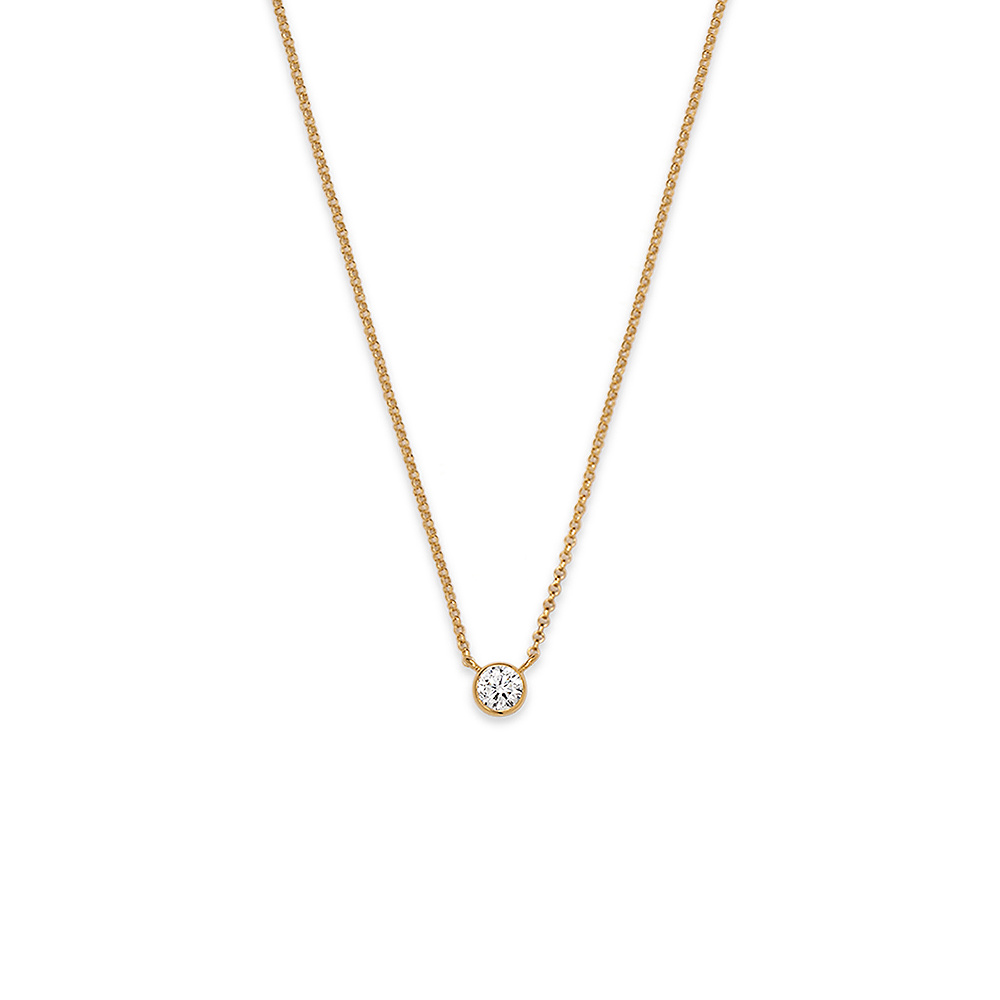 gold infinity 04 necklace with 0.25 diamond - ręcznie wykonana bezkompromisowa biżuteria