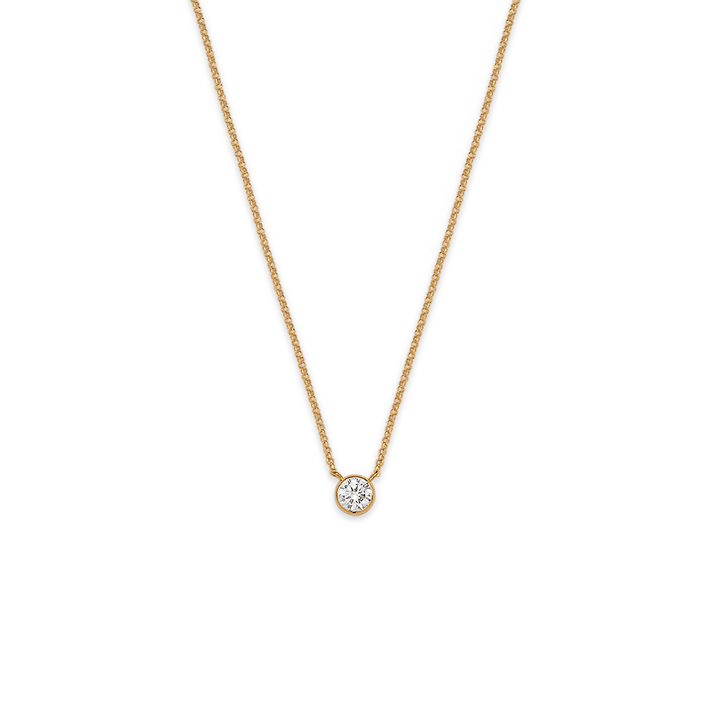 gold infinity 04 necklace with 0.35 diamond - ręcznie wykonana bezkompromisowa biżuteria
