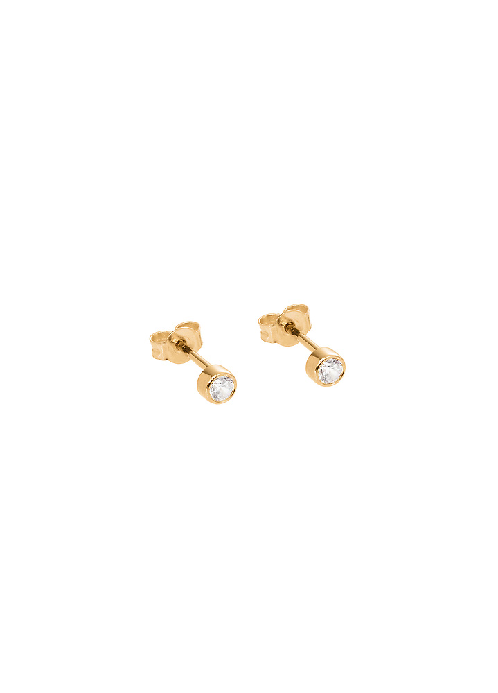 gold earrings with diamonds 0.22 ct infinity 08 - ręcznie wykonana bezkompromisowa biżuteria