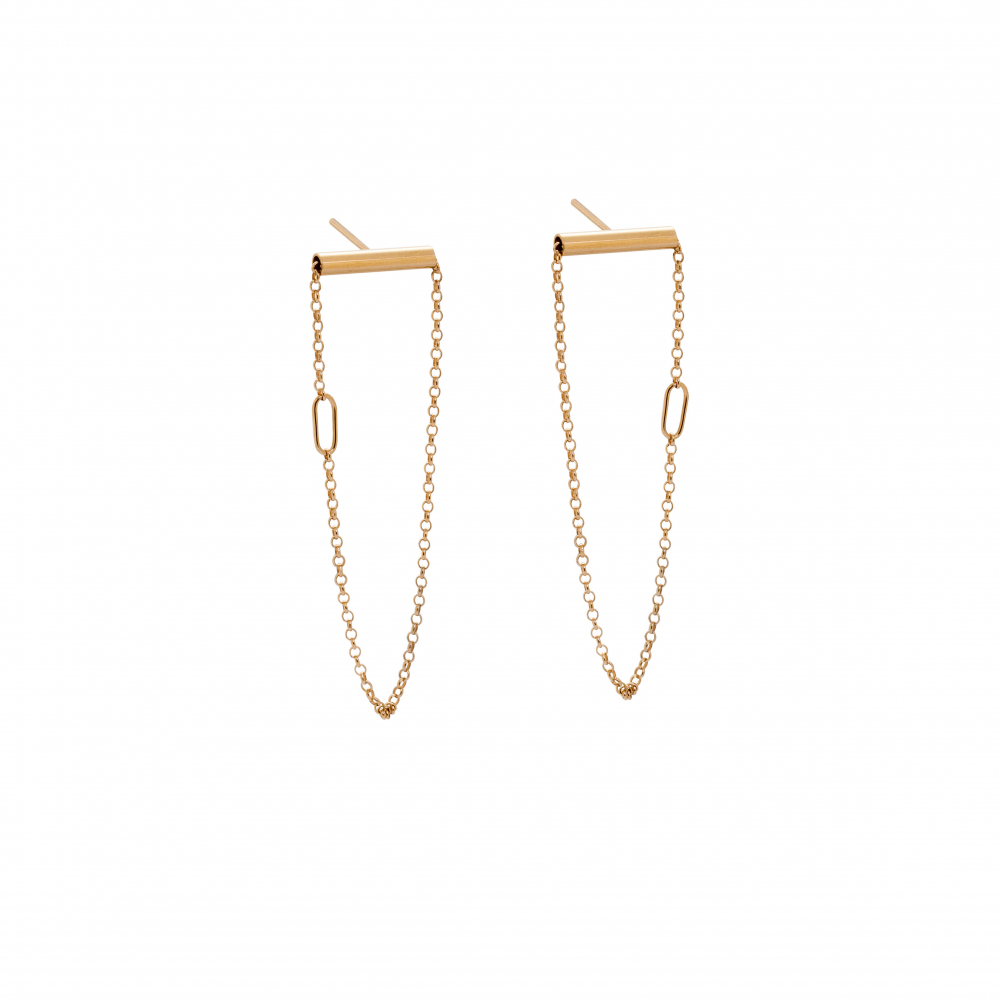 ZłoconeKolczyki bold 08 gold - złocone - ręcznie wykonana bezkompromisowa biżuteria